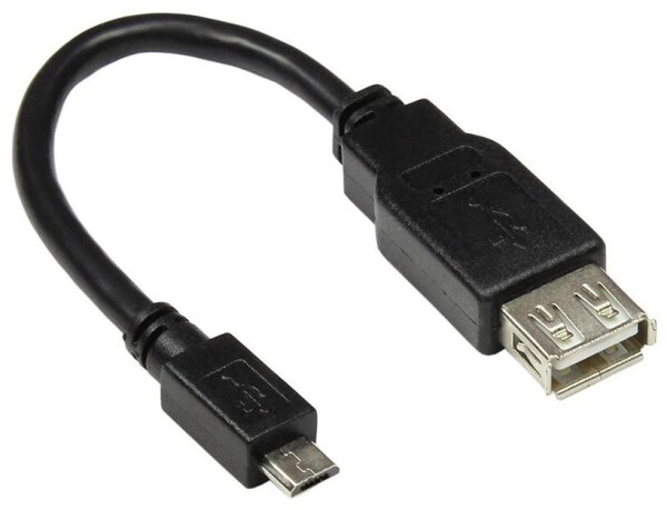 Good Connections USB 2.0 OTG Adapterkabel Micro B Stecker auf A Buchse, schwarz, 0,1m (2511-OTG), Bild 3