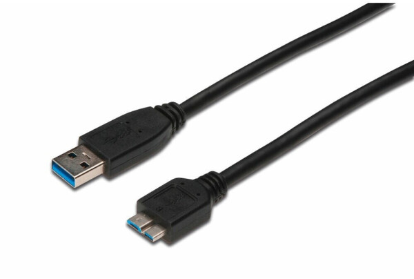 Digitus USB 3.0 Kabel USB-A auf Micro-B, 0,25m, schwarz (AK-300117-003-S), Bild 4