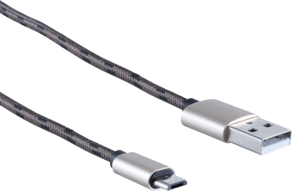 Shiverpeaks USB-A auf Micro-USB-B Kabel Nylon, braun, 0,9m (BS14-50079)