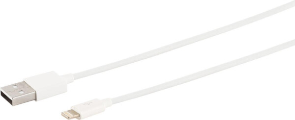 S-Conn USB-Ladekabel USB-A auf 8-Pin, USB 2.0, ABS, weiß, 0,1m (14-12044)