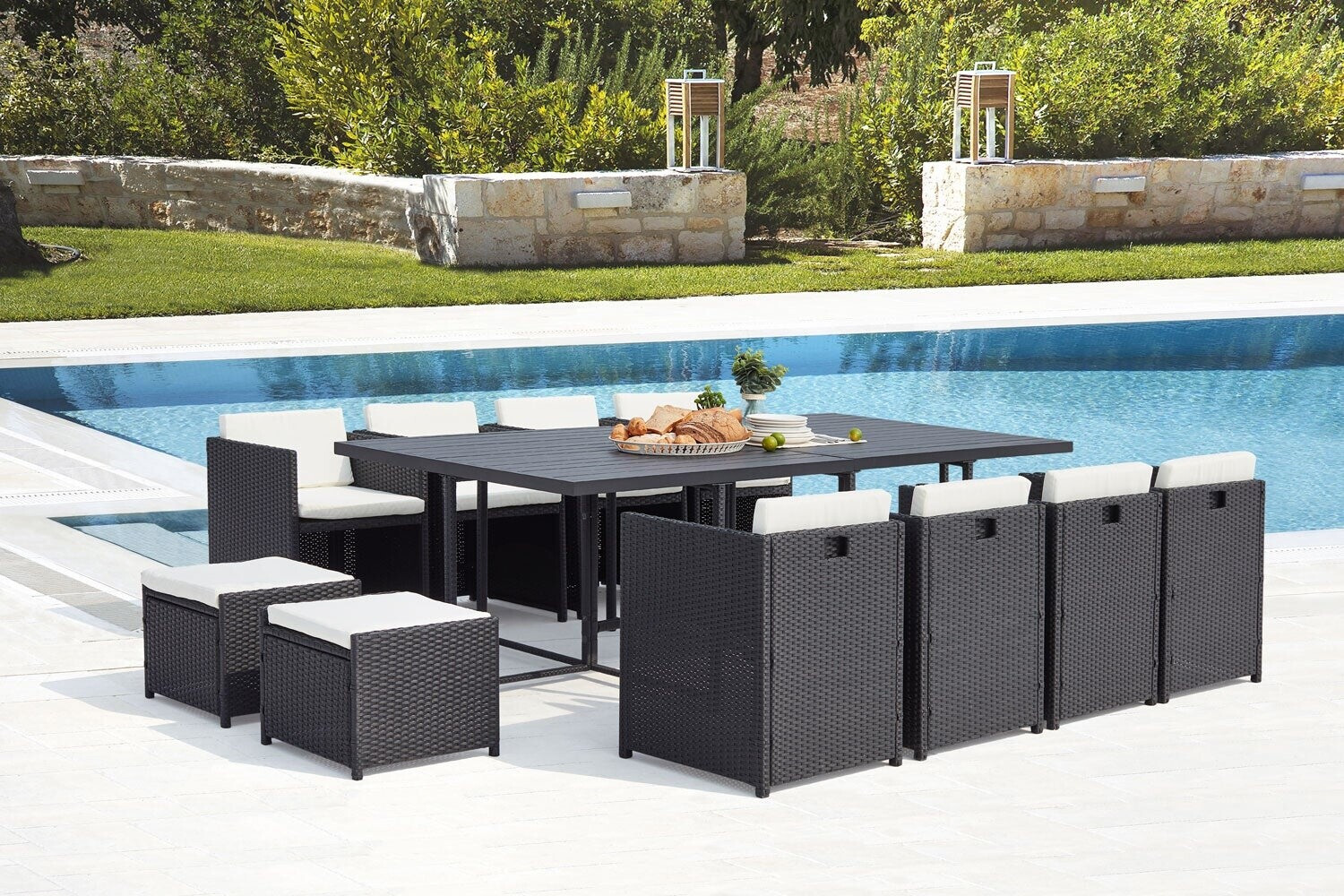 Concept Usine Sunset 12 stapelbares Gartenmöbel-Set 12 Personen Alu/Kunstharz schwarz-weiß (222307) ab 1.369,90 € (Oktober 2026)