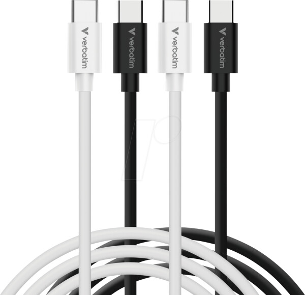 Verbatim Essentials USB-C auf USB-C Kabel USB 2.0 60W 2er-Pack (32391)
