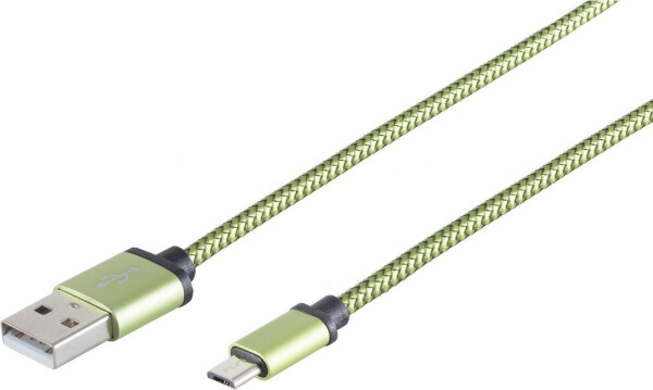 Shiverpeaks USB 2.0 Kabel USB-A auf Micro-B Nylon aqua 0,9m (14-50115)