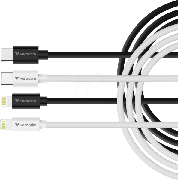 Verbatim Essentials USB-C auf Lightning Kabel 1m, 2er-Pack (32392)