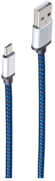 Shiverpeaks USB-Kabel USB-A auf Micro-B Nylon blau 0,9m (BS14-50020), Bild 2