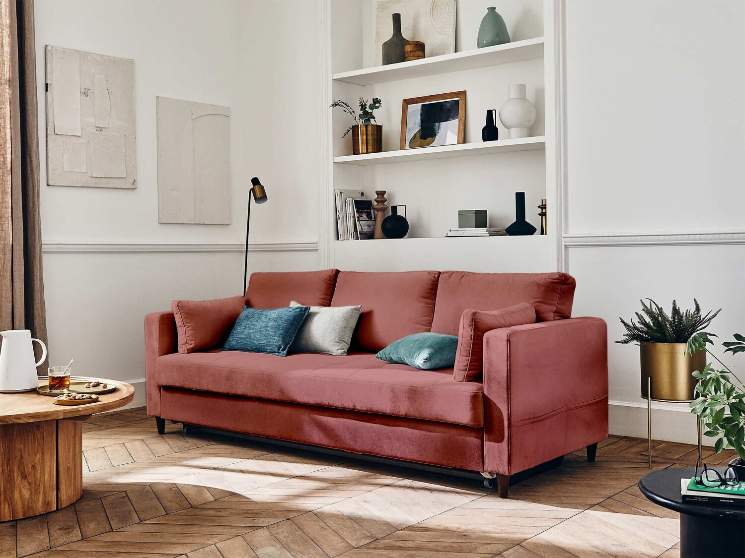 Best mobilier Anna - 3-Sitzer Schlafsofa aus Samt, rosa ab 939,00 € (Oktober 2026)