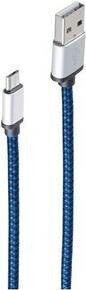 Shiverpeaks USB-A auf Micro-USB-B Kabel Nylon blau 0,9m USB 2.0 (BS14-50020)