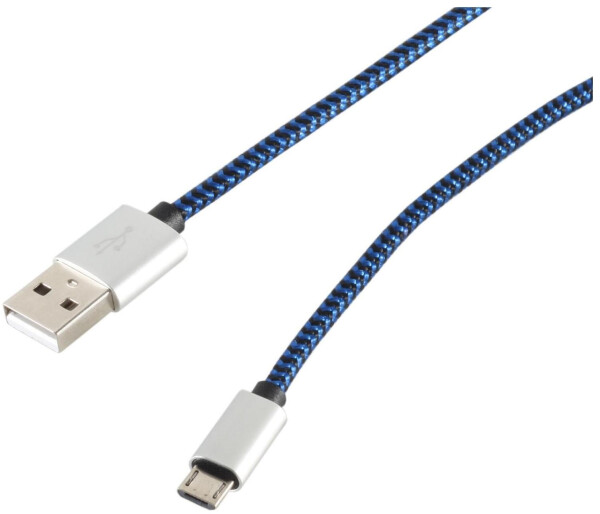 Shiverpeaks USB-A auf Micro-USB-B Kabel Nylon blau 0,9m USB 2.0 (BS14-50020), Bild 2