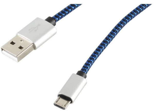 Shiverpeaks USB-A auf Micro-USB-B Kabel Nylon blau 0,9m USB 2.0 (BS14-50020), Bild 3