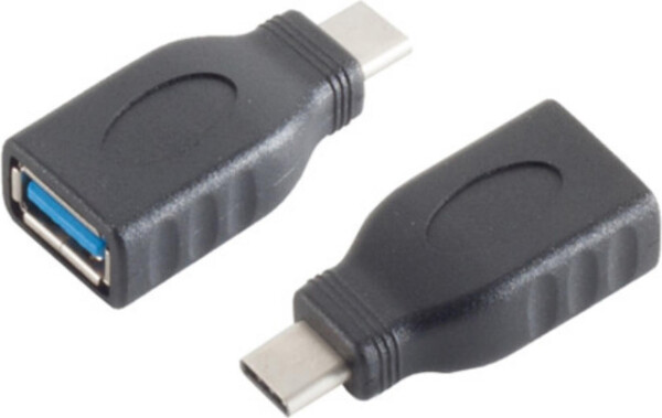 Shiverpeaks USB 3.1 Adapter USB-C-Stecker auf USB-A-Buchse, schwarz (13-30008)