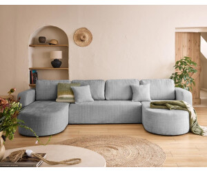 Best mobilier Miro U-förmiges Modulsofa 7-Sitzer, Schlaffunktion, Stauraum, strukturierter Samt, grau ab 1.299,00 € (Oktober 2026)