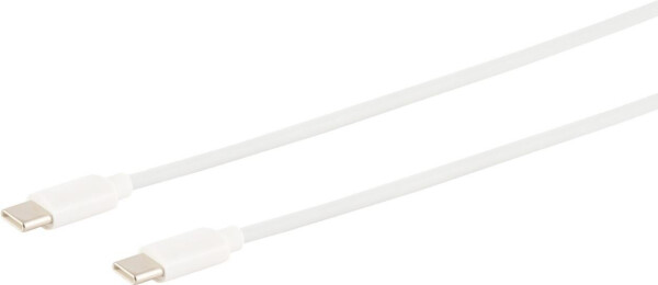 S-Conn USB-C Ladekabel 2.0, ABS, weiß, 1,5m (14-12052)