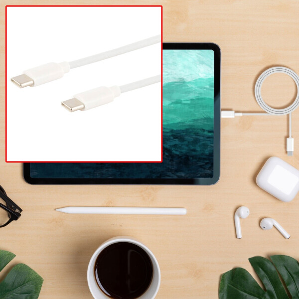 S-Conn USB-C Ladekabel 2.0, ABS, weiß, 1,5m (14-12052), Bild 2