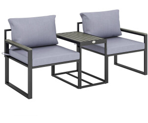 Outsunny Balkonmöbel-Set 3-teilig, 2 Sessel mit Tisch, Stahl, grau ab 151,12 € (Oktober 2026)