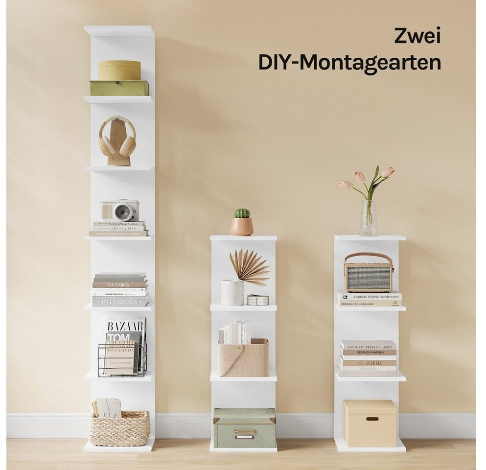 Woltu Bücherregal 7 Ebenen, schmal, weiß (SK068ws) ab 42,49 € (Oktober 2026)