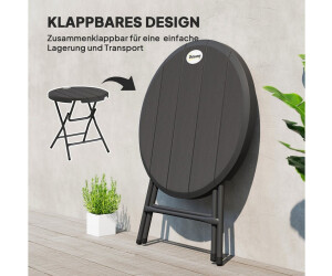 Outsunny Gartentisch klappbar, rund, HDPE, Ø80cm, dunkelgrau ab 40,95 € (Oktober 2026)