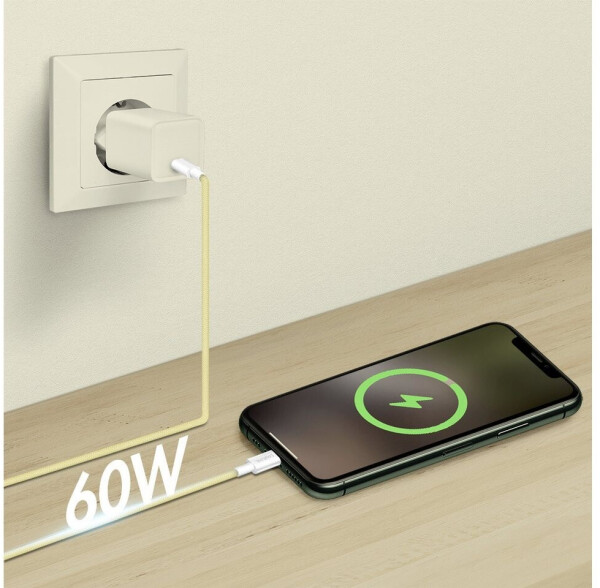 LogiLink USB-C auf USB-C Kabel USB 2.0, Nylon, 60W, 1m, gelb (CU0353), Bild 7