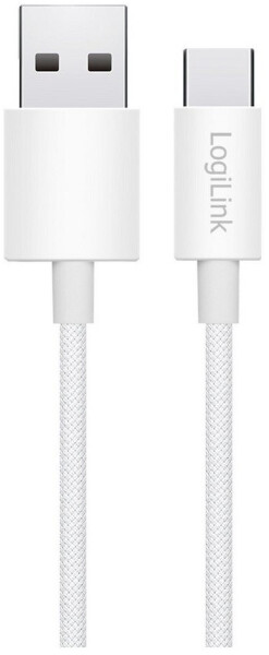 LogiLink USB 2.0 Typ-A zu Typ-C Kabel, Nylon, weiß, 1,5m, 60W (CU0322), Bild 5