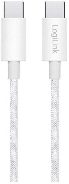 LogiLink USB 2.0 Typ-C-Kabel, 60W, Nylon, weiß, 1m (CU0341), Bild 7