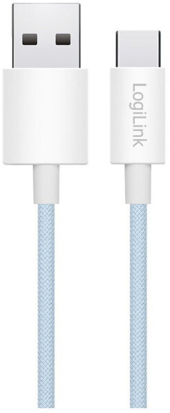 LogiLink USB 2.0 Kabel USB-A zu USB-C, Nylon, blau, 1,5m, 60W (CU0331), Bild 6