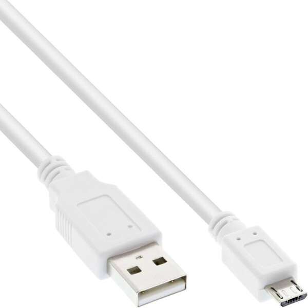InLine Micro-USB 2.0 Kabel USB-A auf Micro-B, weiß, 0,5m (31705W)