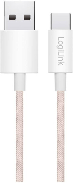 LogiLink USB 2.0 Kabel USB-A zu USB-C 0,5m Nylon rosa 60W (CU0323), Bild 5
