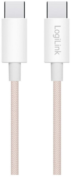 LogiLink USB 2.0 Typ-C Kabel, beidseitig, Nylon, 60W, rosa, 1m (CU0344), Bild 8