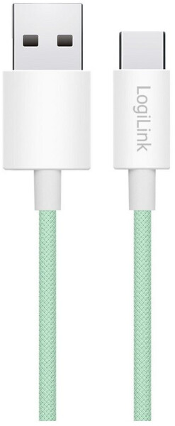 LogiLink USB 2.0 Kabel USB-A zu USB-C 1,5m Nylon 60W grün (CU0328), Bild 5