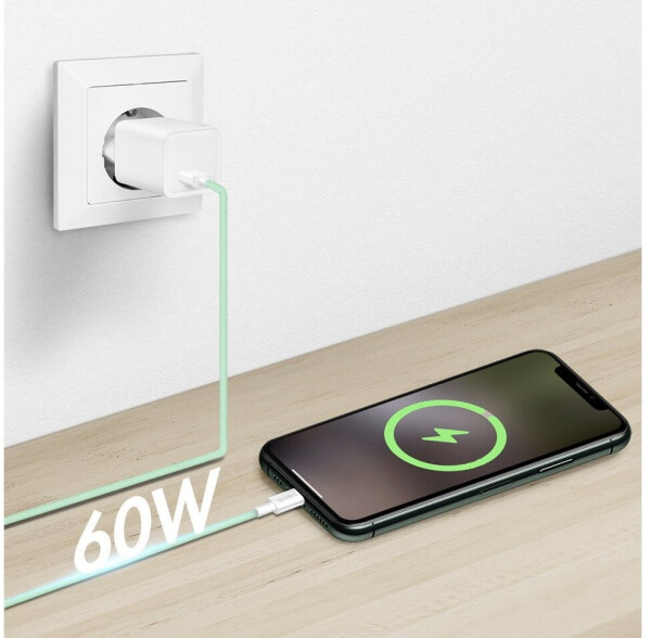 LogiLink USB 2.0 Kabel USB-A zu USB-C 1,5m Nylon 60W grün (CU0328), Bild 7