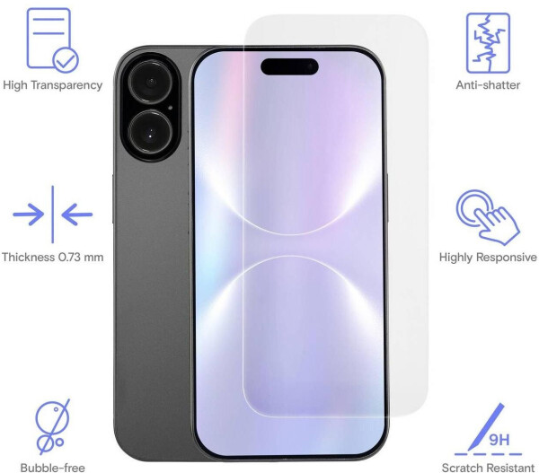 Renkforce 9H Glass Displayschutzglas iPhone 17 Anti-Fingerprint (RF-6830750), Bild 2