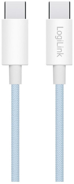 LogiLink USB 2.0 Typ-C Kabel 1,5m 480Mbit/s 60W Nylon blau (CU0351), Bild 7