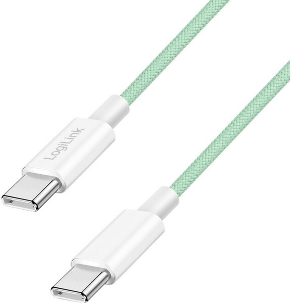 LogiLink USB-C Kabel USB 2.0, 1,5m, 60W, Nylon, grün (CU0348)