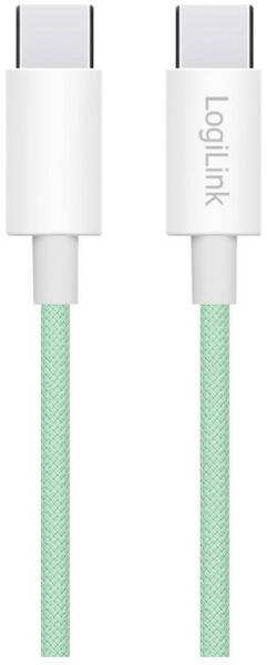 LogiLink USB-C Kabel USB 2.0, 1,5m, 60W, Nylon, grün (CU0348), Bild 5