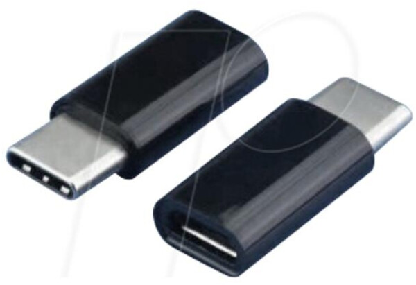 EFB-Elektronik USB 2.0 Adapter USB-C Stecker auf Micro-B Buchse, schwarz (EBUSBCM-MIKROBF), Bild 2