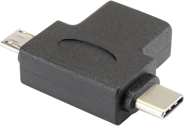 Renkforce USB 3.2 Gen 1 Adapter 2-in-1 USB-C/Micro-B auf USB-A, OTG, vergoldet (RF-4541490), Bild 4
