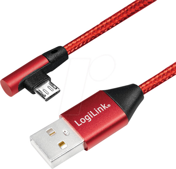 LogiLink USB-A auf Micro-USB Kabel 0,3m 15W rot (CU0149)