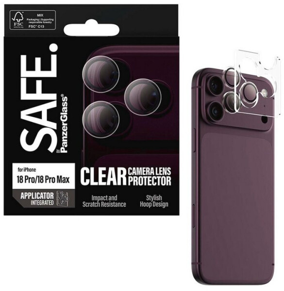 PanzerGlass SAFE Kameraschutz iPhone 17/18 Pro/Pro Max, transparent (SA23766), Bild 9