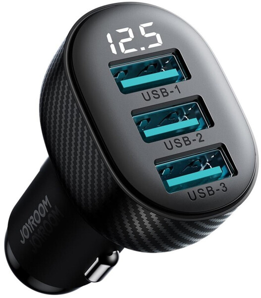 Joyroom JR-CCD03 Kfz-Ladegerät 3x USB-A 3,4A Digitalanzeige, schwarz (JR-CCD03), Bild 4