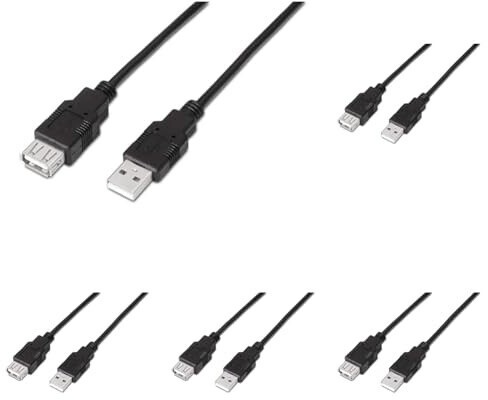 Aisens USB 2.0 Verlängerungskabel Typ A Stecker/Buchse 1m schwarz (A101-0015), Bild 2