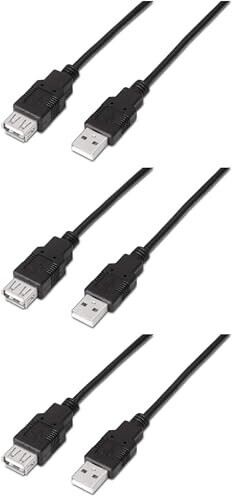 Aisens USB 2.0 Verlängerungskabel Typ A Stecker/Buchse 1m schwarz (A101-0015), Bild 3