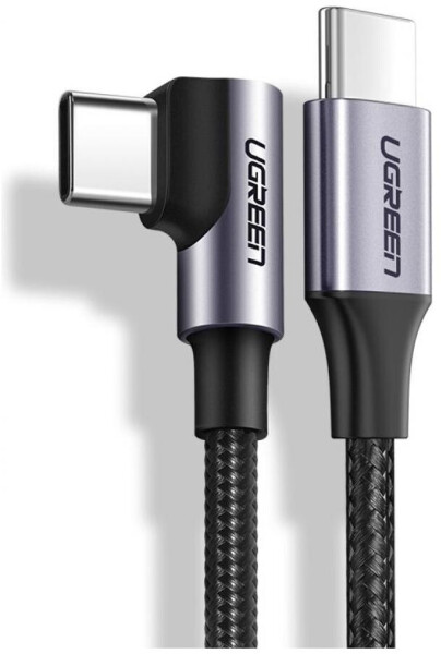 Ugreen USB-C-Kabel PD 60W, 90°-Winkelstecker, Nylongeflecht, 2m (50125)