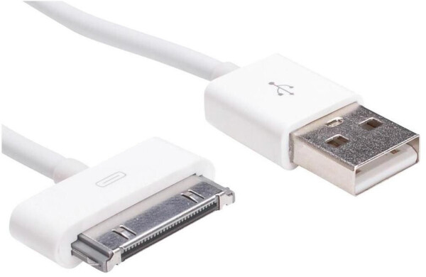 Akyga AK-USB-08 USB-A auf Apple 30-Pin Kabel 1m, weiß (AK-USB-08)