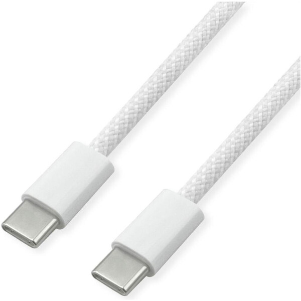 Value USB-C auf USB-C Kabel USB 2.0, 60W, 1m, weiß, Textilmantel (11.99.8340), Bild 4