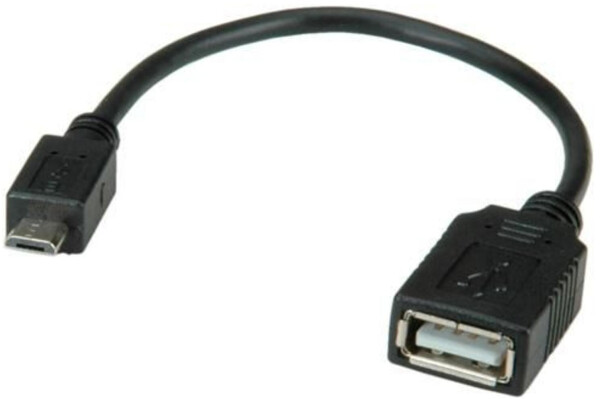 Value USB 2.0 Kabel Micro-B Stecker auf USB-A Buchse, 0,15m, schwarz (11.99.8311), Bild 5