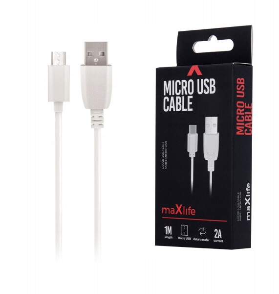 Maxlife Micro-USB-Kabel 1m 3A, weiß, Bild 2