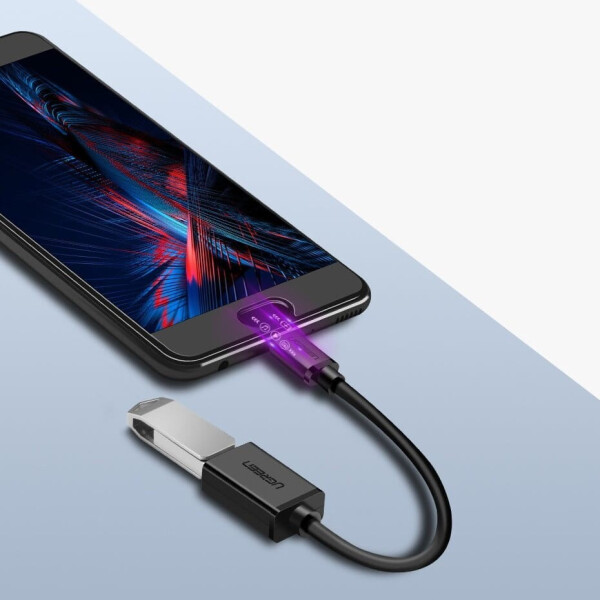 Ugreen USB-C auf USB 3.0 OTG Adapterkabel, schwarz, 0,15m (30701), Bild 3