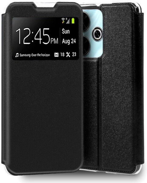 Cool Accesorios Flip Cover Hülle für Xiaomi Redmi 13 / Poco M6, einfarbig schwarz
