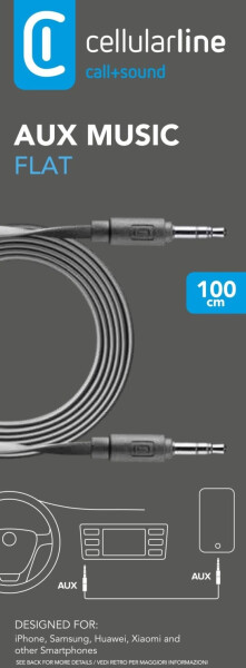 Cellular Line Aux Music Audiokabel 3,5mm Klinke auf 3,5mm Klinke, 100cm, schwarz, Bild 5