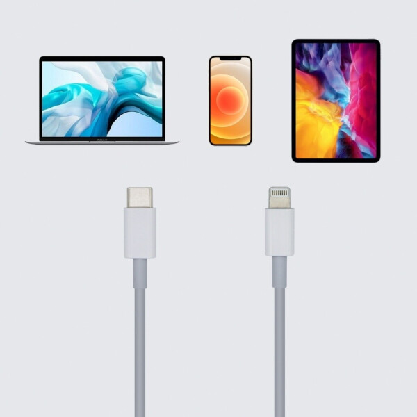 Aisens USB-C auf Lightning Kabel Stecker/Stecker 2m weiß (A102-0443), Bild 3