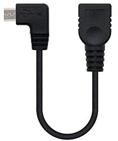 Nanocable USB 2.0 OTG-Kabel Micro B/M-A/H gewinkelt 15cm schwarz (10.01.3600)